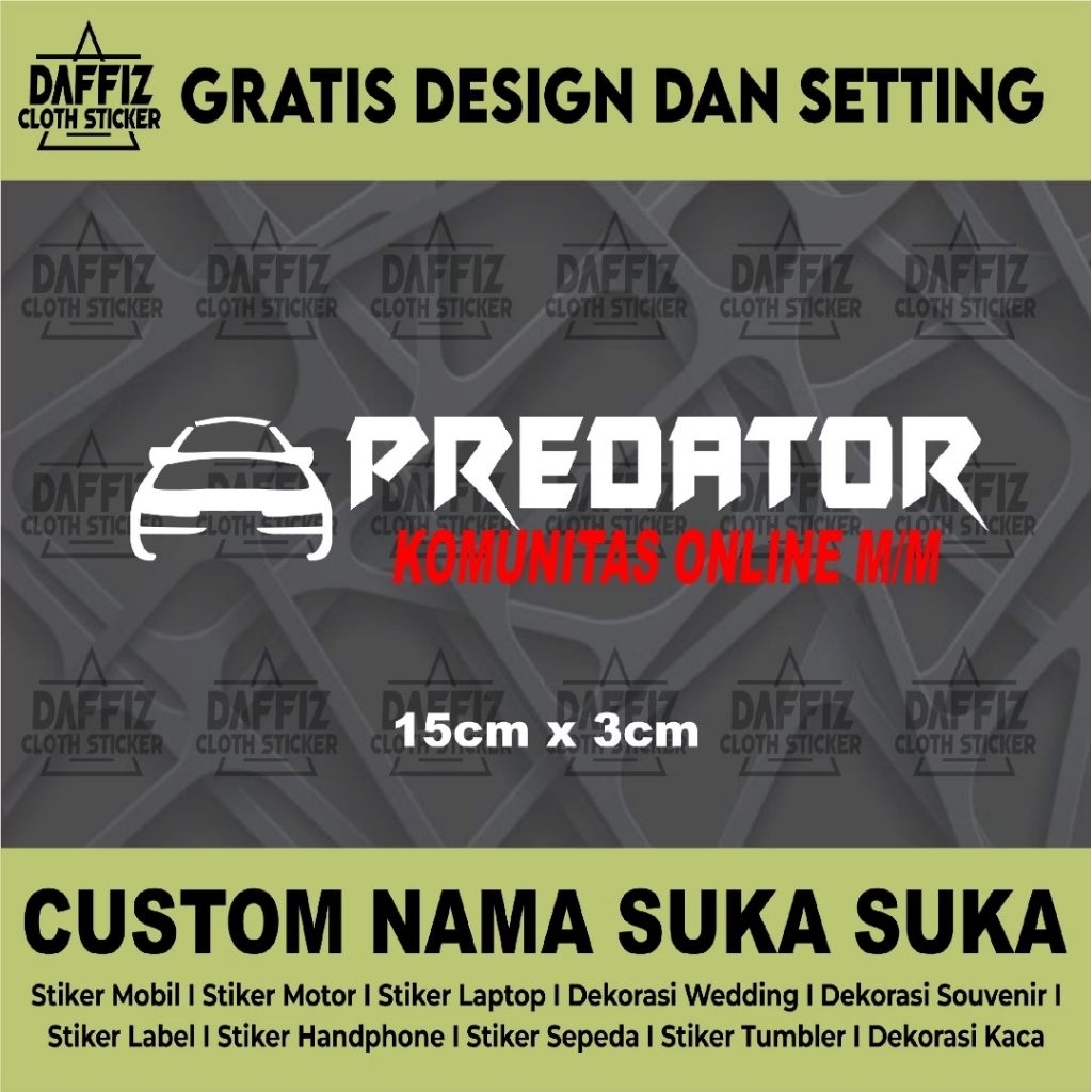 

STIKER CUTTING CUSTOM LOGO KOMUNITAS PREDATOR