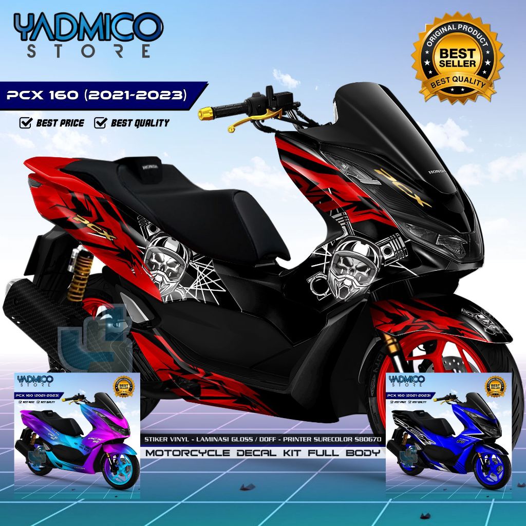 Decal PCX 160 2021 Full Body / Stiker Motor PCX 160 2022 Fullbody / Dekal PCX 160 2023 / Striping PC