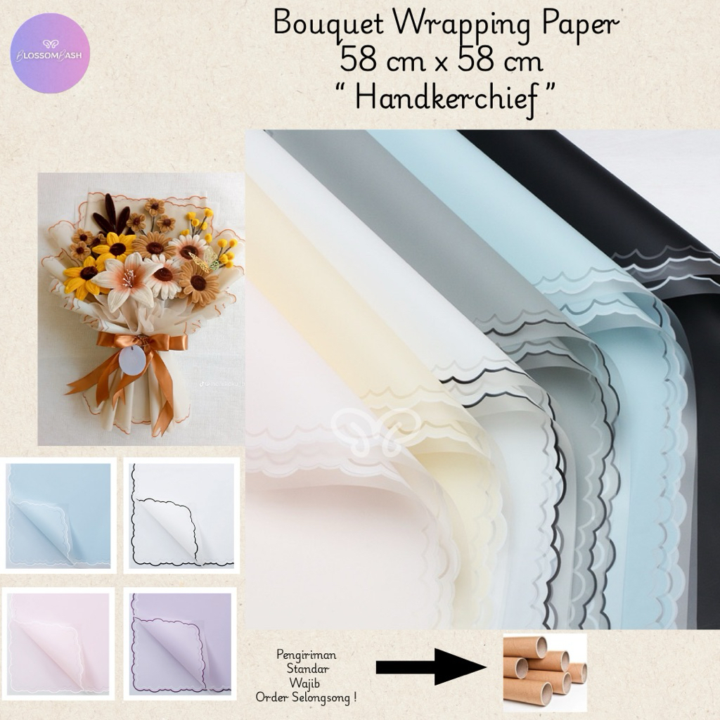 

[Per Lembar] Bouquet Wrapping Paper Motif Handkerchief / Kertas Wrapping Buket Motif Sapu Tangan