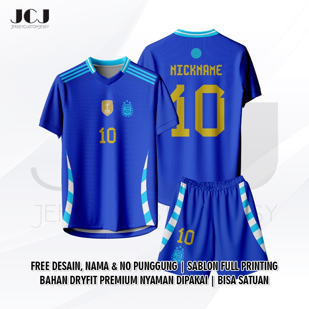 Jersey Bola Copa ARGENN Away 2024 / Jersey Argentina Biru