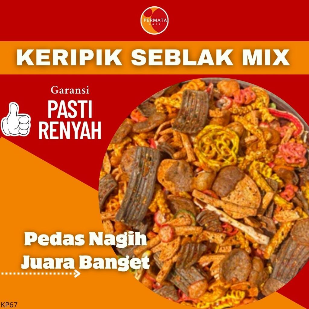 

Keripik Seblak Mix 100Gram±/Cemilan Seblak Kering/Snack Seblak Pedas Gurih