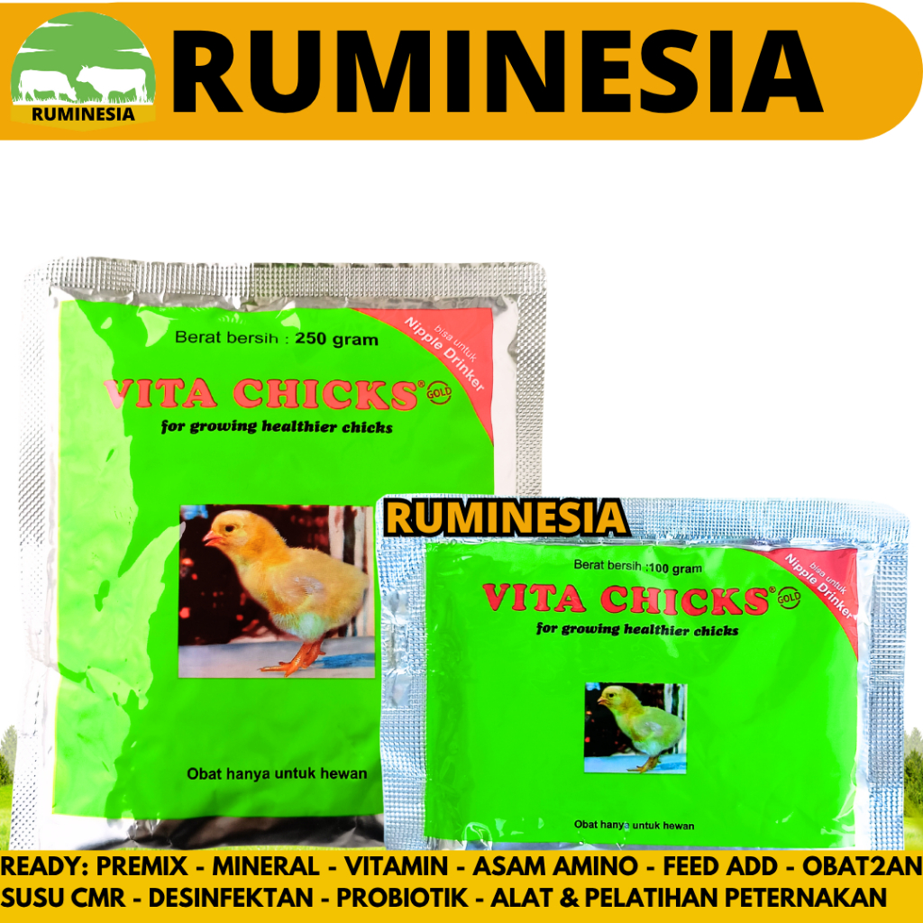 VITACHICK 250 GRAM VITACHICK 100 GRAM MEDION - Vitamin Pertumbuhan Anak Ayam Burung Vita Chicks Vita