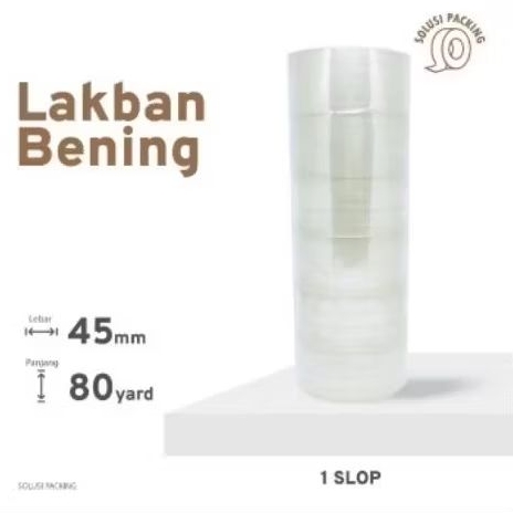 

Lakban OPP Ksatria 45mm x 80 Yard 1Slop ( 6 Roll ) Bening Kualitas Premium