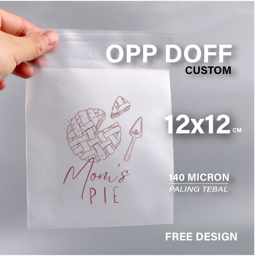 

Sablon Plastik OPP Doff Custom 12x12cm - Plastik Frosted Cookies Roti Kue Aksesoris Donat 12x12 cm - Plastik OPP Lem Doff Cetak Logo Gratis