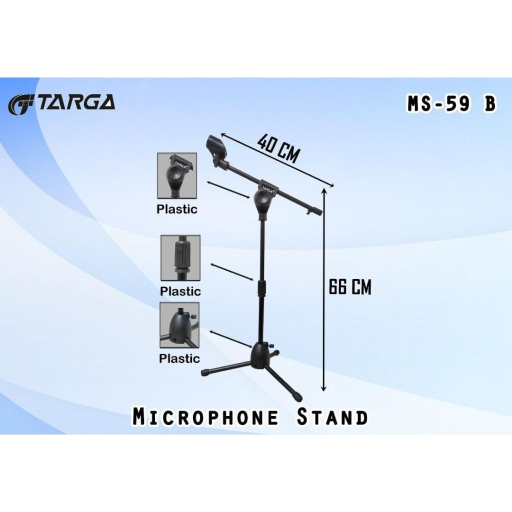 STAND MICROPHONE PENDEK TARGA MS 59B TRIPOD MIC PENDEK STAND MIC MEJA