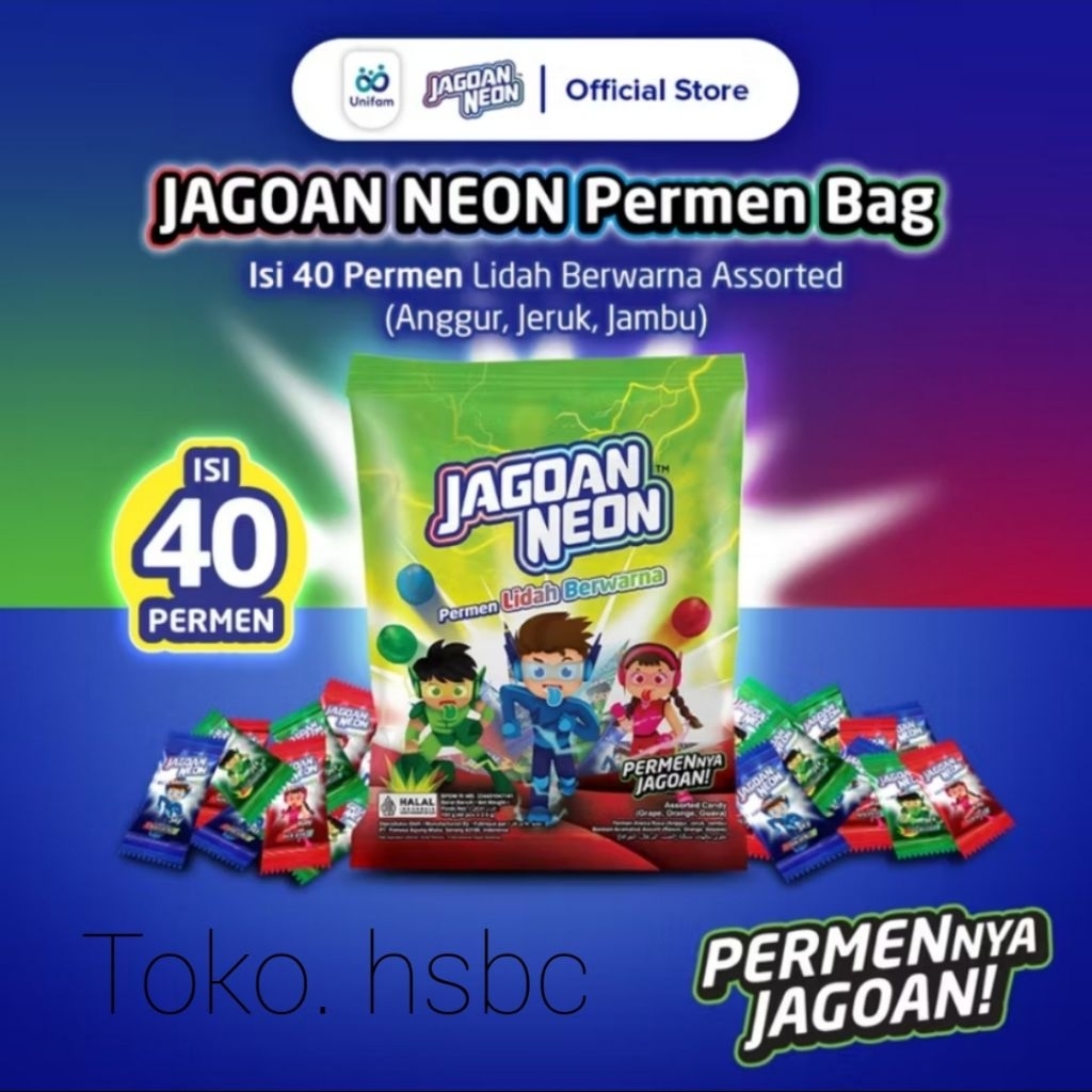 

Jagoan Neon Permen Lidah Berwarna 1 bungkus 40pcs