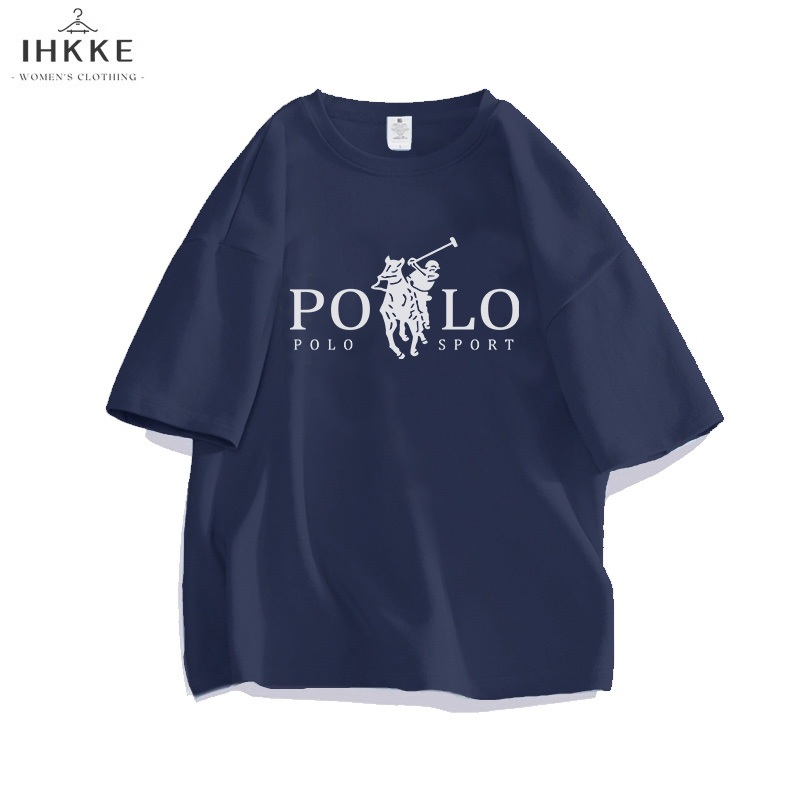 IHKKE Baju Atasan Wanita Terbaru | American Retro Polo Sport Ralph Lauren Wanita | Kaos Wanita Lenga