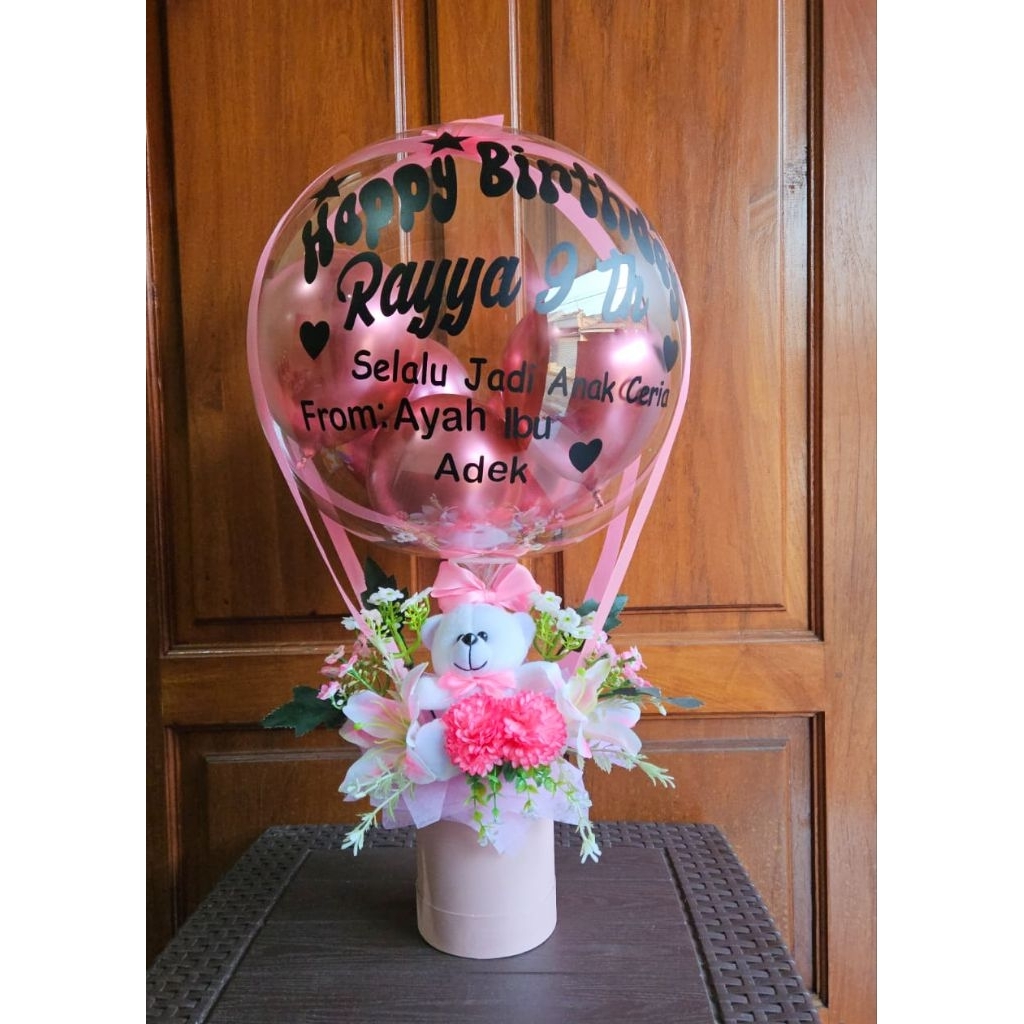 Buket Balon Boneka Medium Bucket Balon Boneka Bunga Balon Bouquet Buket Boneka Sari Bouquet
