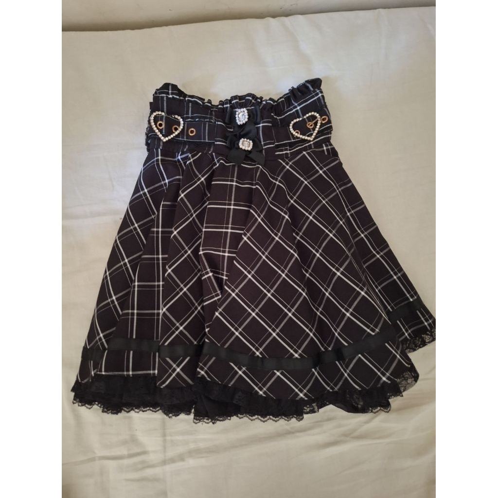 jirai kei lizlisa DUPE landmine kei black plaid skirt rok