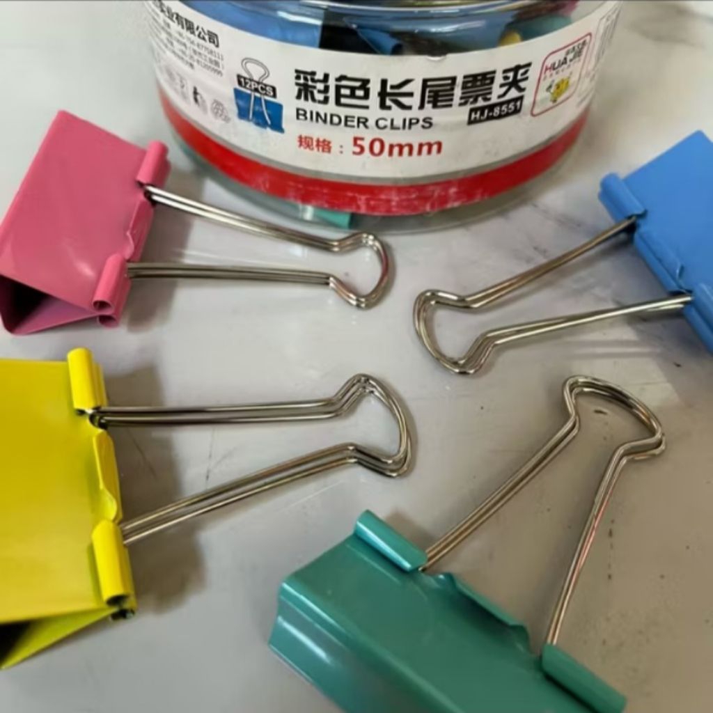 

Binder Clips 50mm (1TOPLES ISI12 WARNA WARNI) BINDER CLIPSHUA JIE