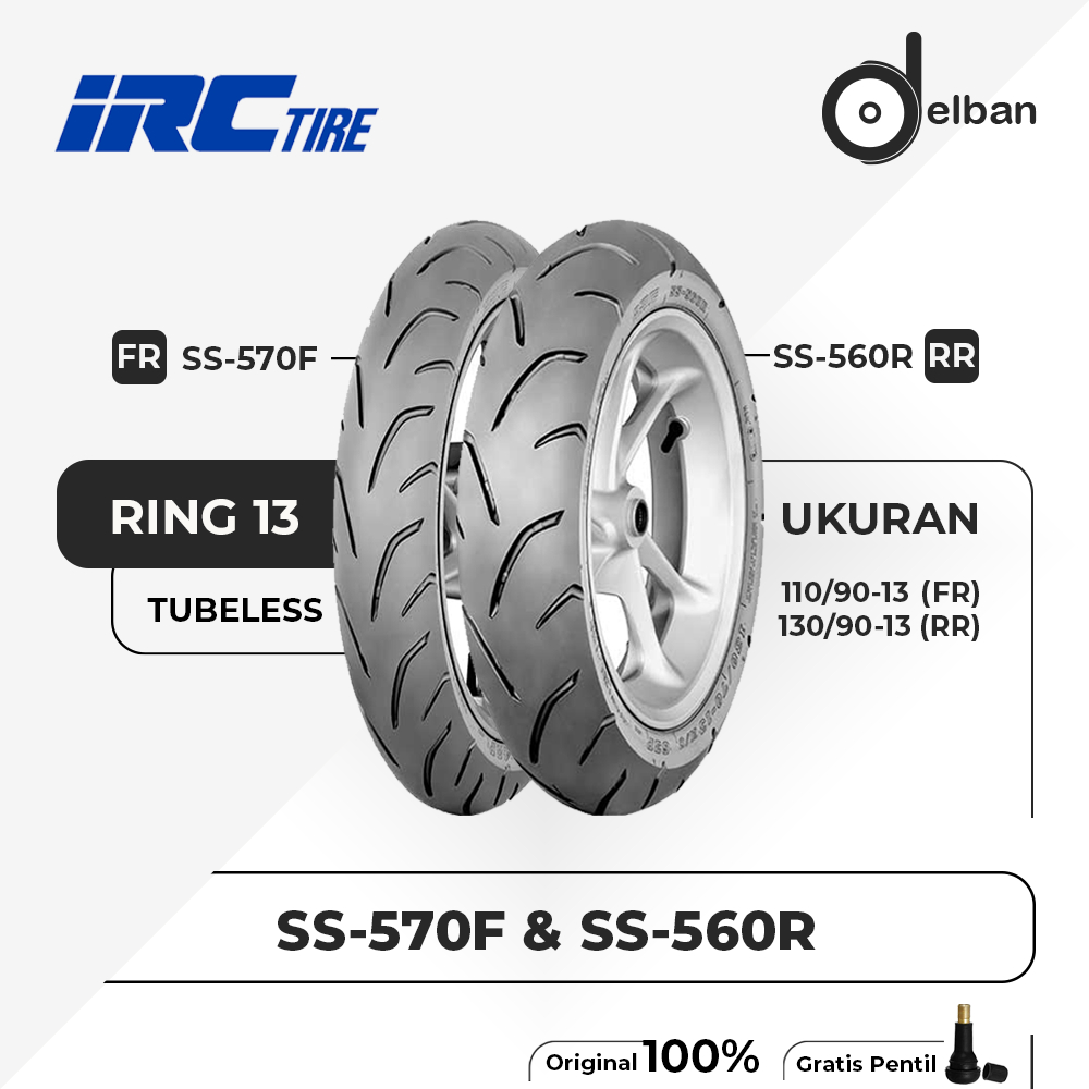 SEPASANG / SATUAN BAN MOTOR NMAX Ring 13 IRC SS570 SS560 DEPAN BELAKANG TUBELESS