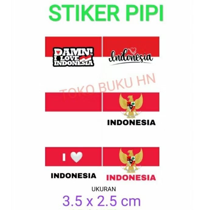 

STIKER PIPI / STIKER MERAH PUTIH / 1 PAK ISI 30 PCS STIKER PIPI