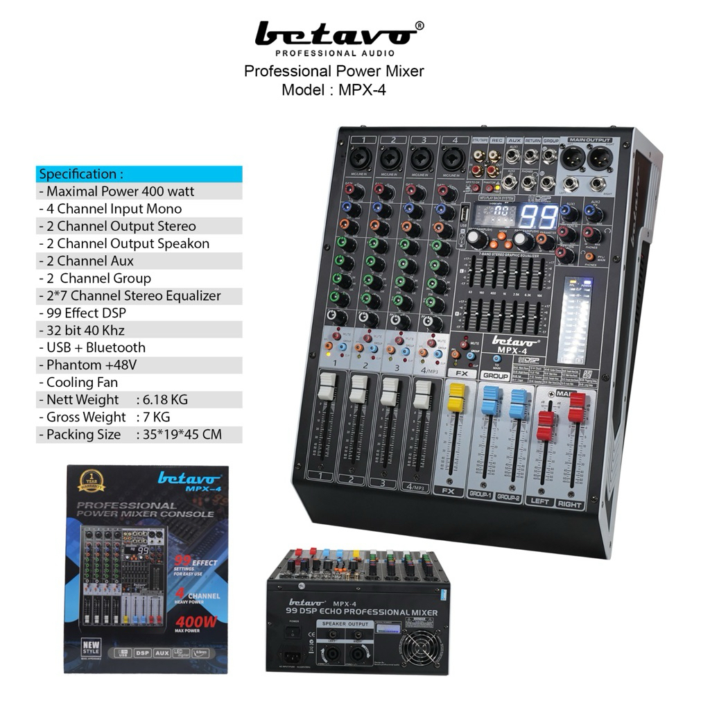 power mixer betavo mpx 4 . powered mixer 4 channel betavo mpx4