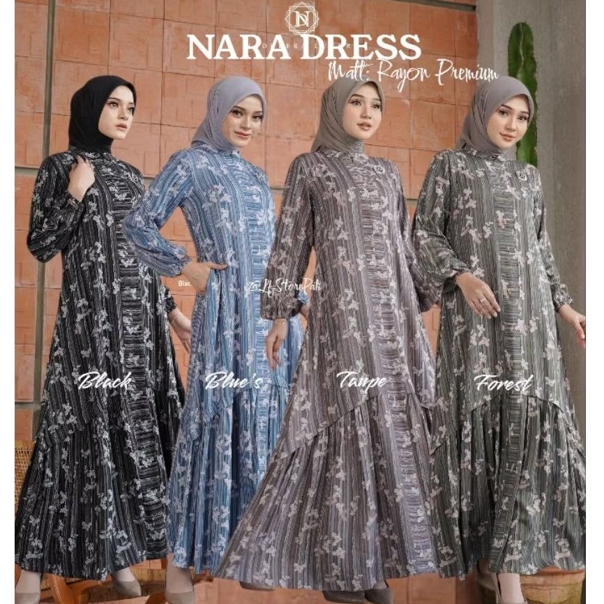 (BISA COD)DRESS RAYON✅️ DRESS MEWAH✅️ DRESS KONDANGAN ADEM✅️ NARA SERIES MIDI & DRESS BY NADHEERA LU