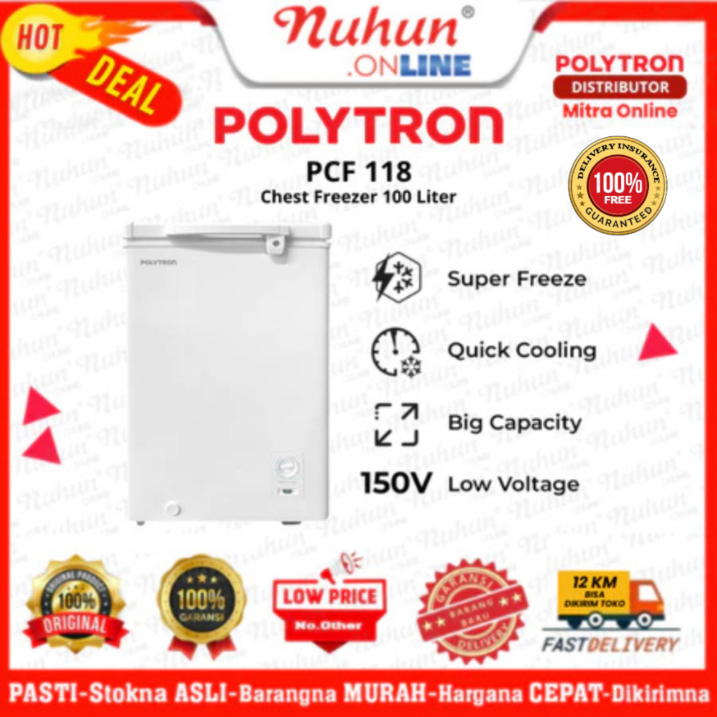 POLYTRON CHEST FREEZER PCF118 100 LITER