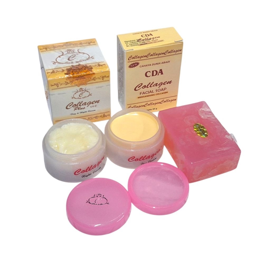 Paket Cream Siang Malam & Sabun Collagen CDA BPOM