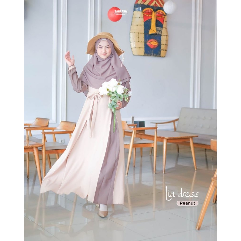 READY Gamis Couple Azka Lia Dress By Zahrana - Bahan Torybruch x nirmala