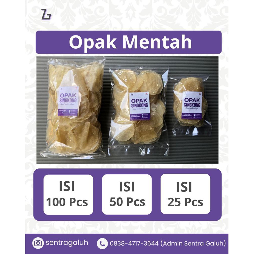 

opak singkong mentah isi 50 keping