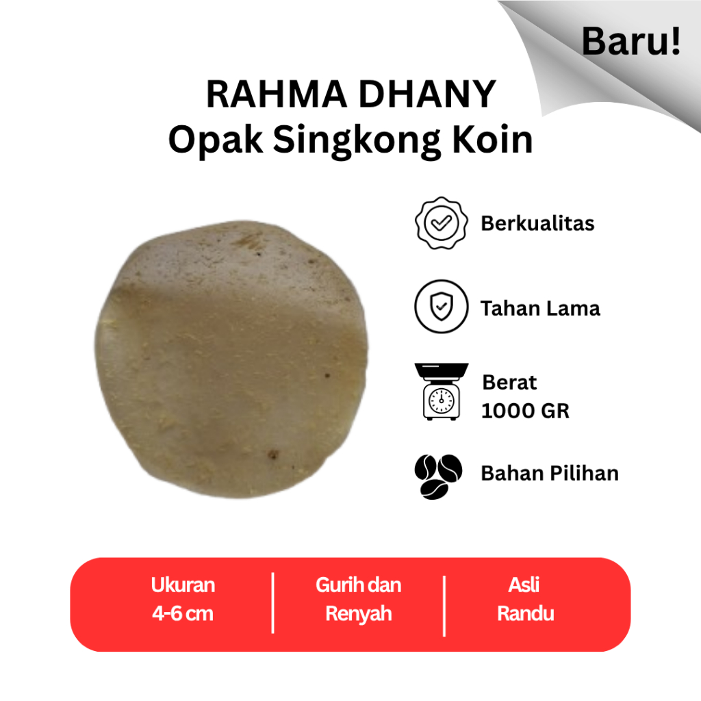 

OPAK SINGKONG KOIN MENTAH KHAS RANDU 1000 GR