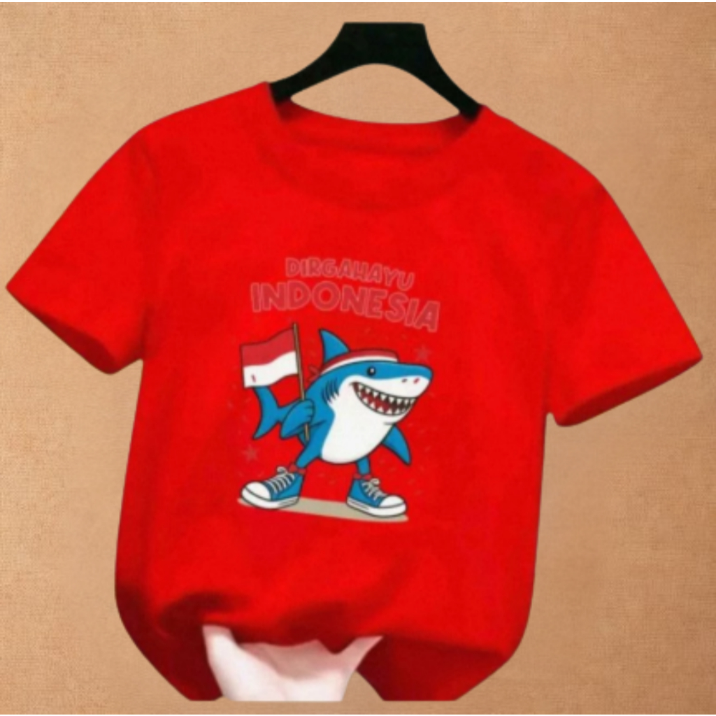 Baju kaos kemerdekaan anak untuk cowok cewek/kaos 17 agustus anak bermotif anomali