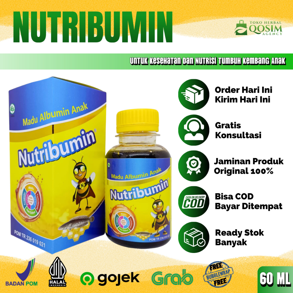 NUTRIBUMIN Madu Anak Albumin Plus Pegagan Untuk Suplemen Vitamin Tumbuh Kembang Anak 125ml