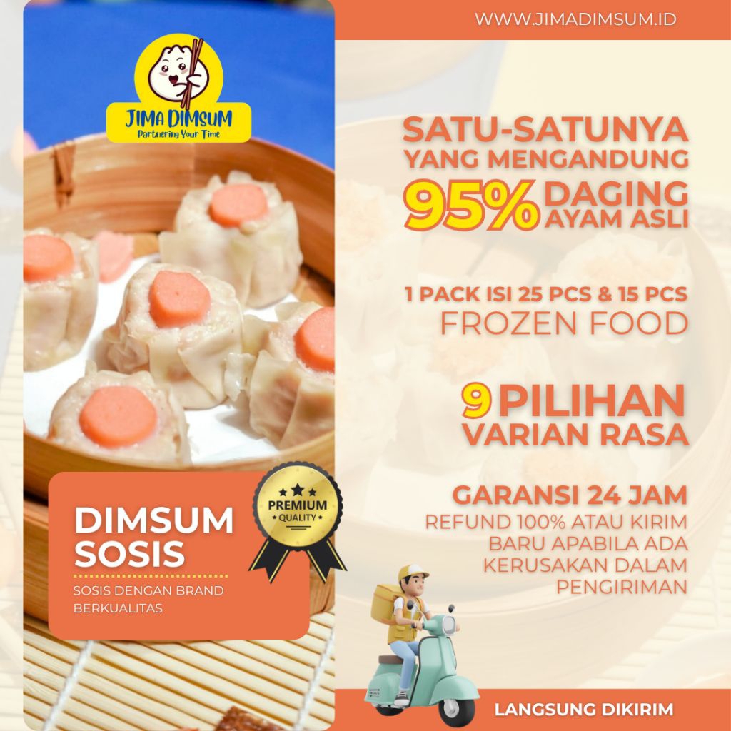 

Dimsum Jima Sosis Isi 25 Pcs Siomay Halal Enak Frozen Full Daging Ayam Asli Bukan Tepung