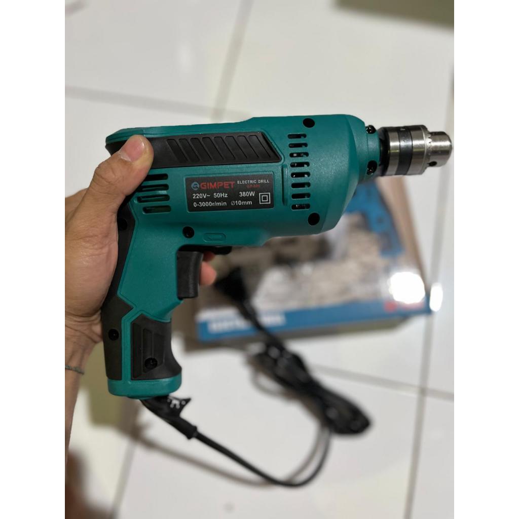 GIMPET Mesin Bor Listrik 10MM Bolak Balik Bor Listrik Modern Bor 10MM Bor Tembok Bor Tangan Bor Beto