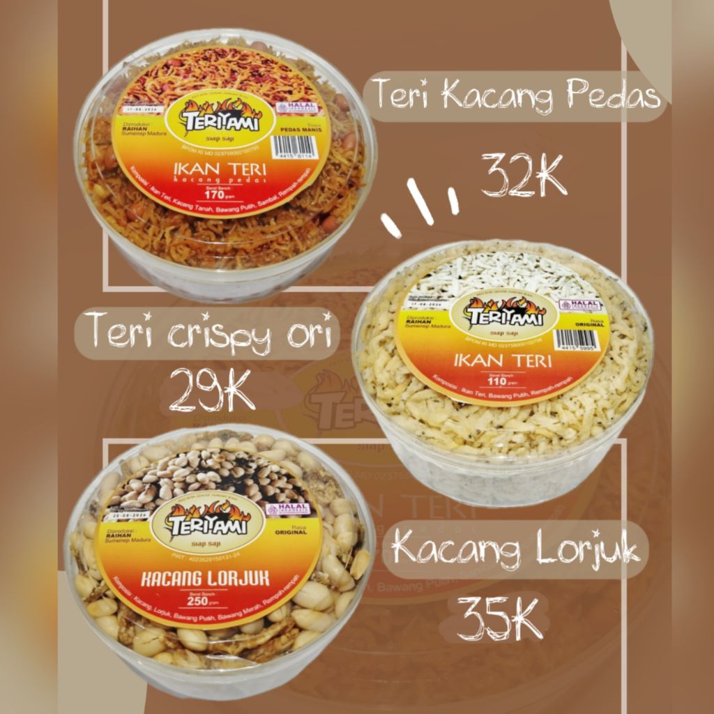 

Teriyami Camilan lauk Teri kacang pedas manis