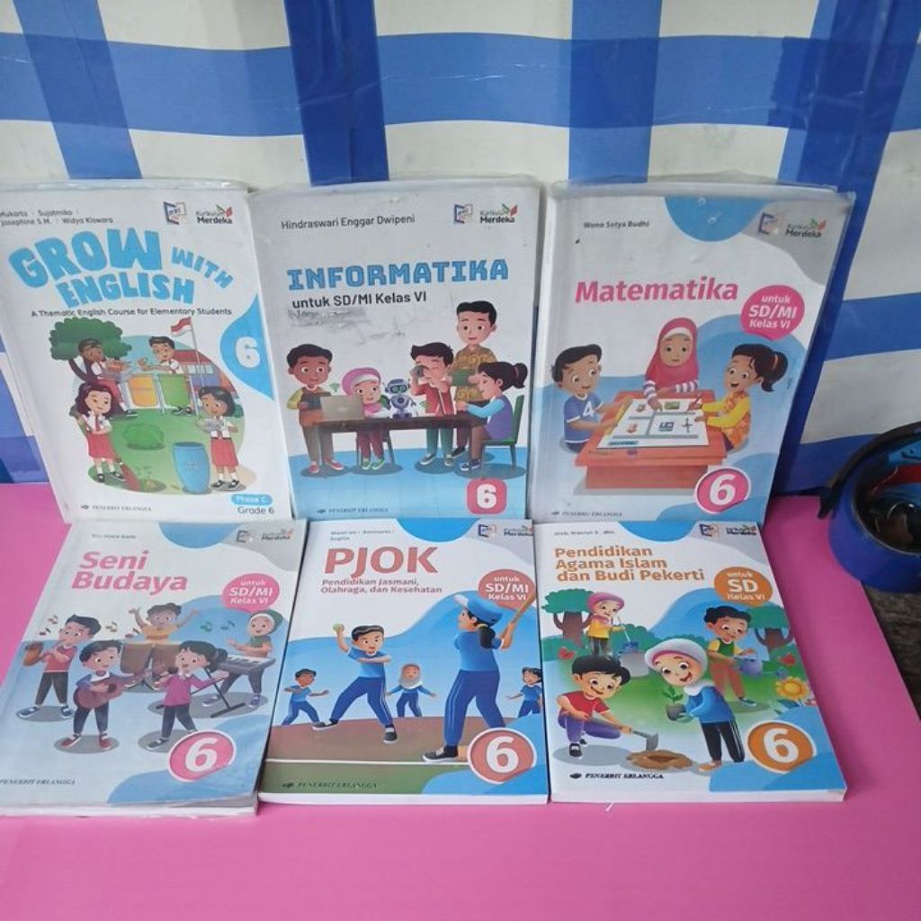 Buku Paket Kurikulum Merdeka Untuk SD/MI Kelas 6 Erlangga Matematika-Seni Budaya-PJOK-Agama Islam-In