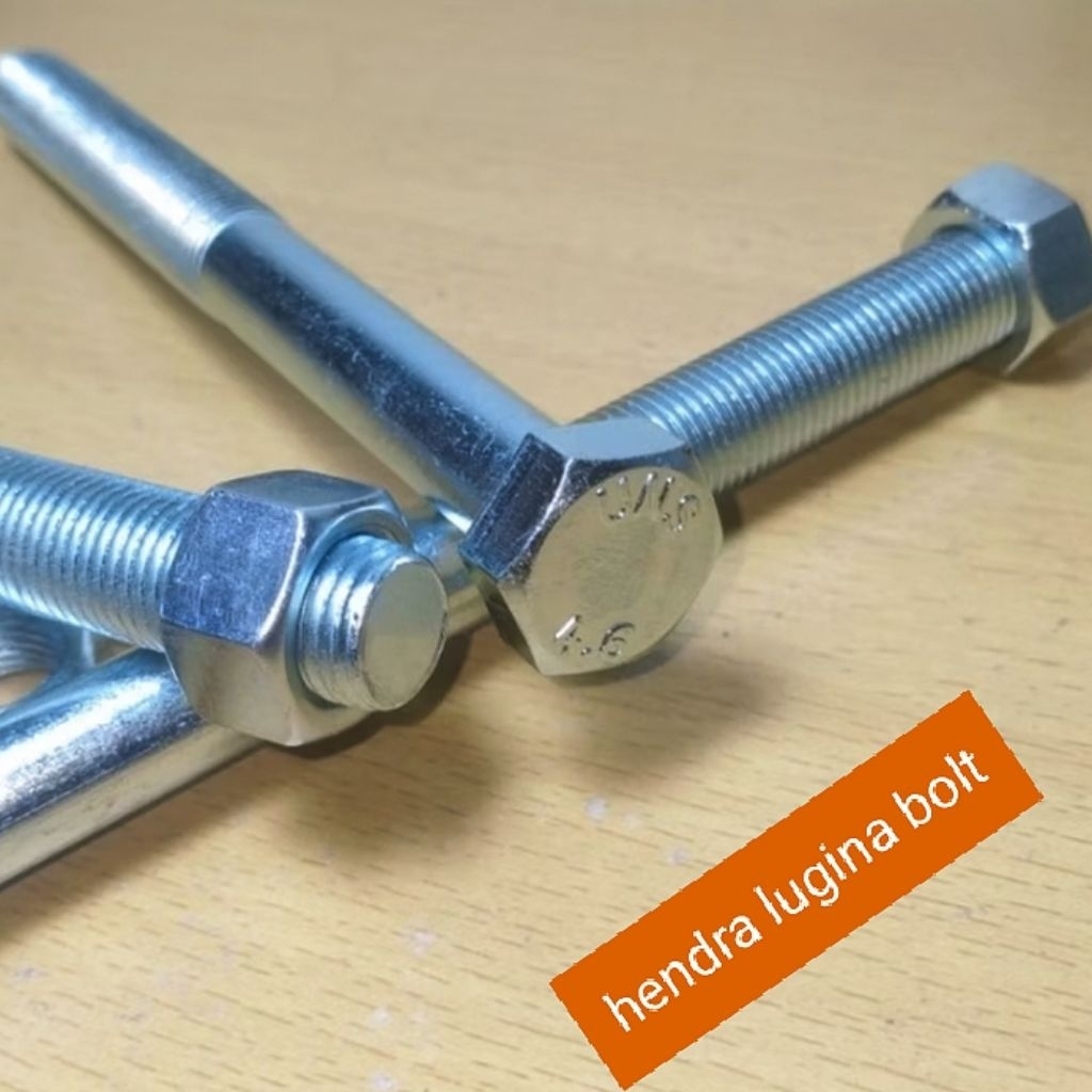 baut mur m12x120 pitch 1,25 drat halus grade 4.6 original