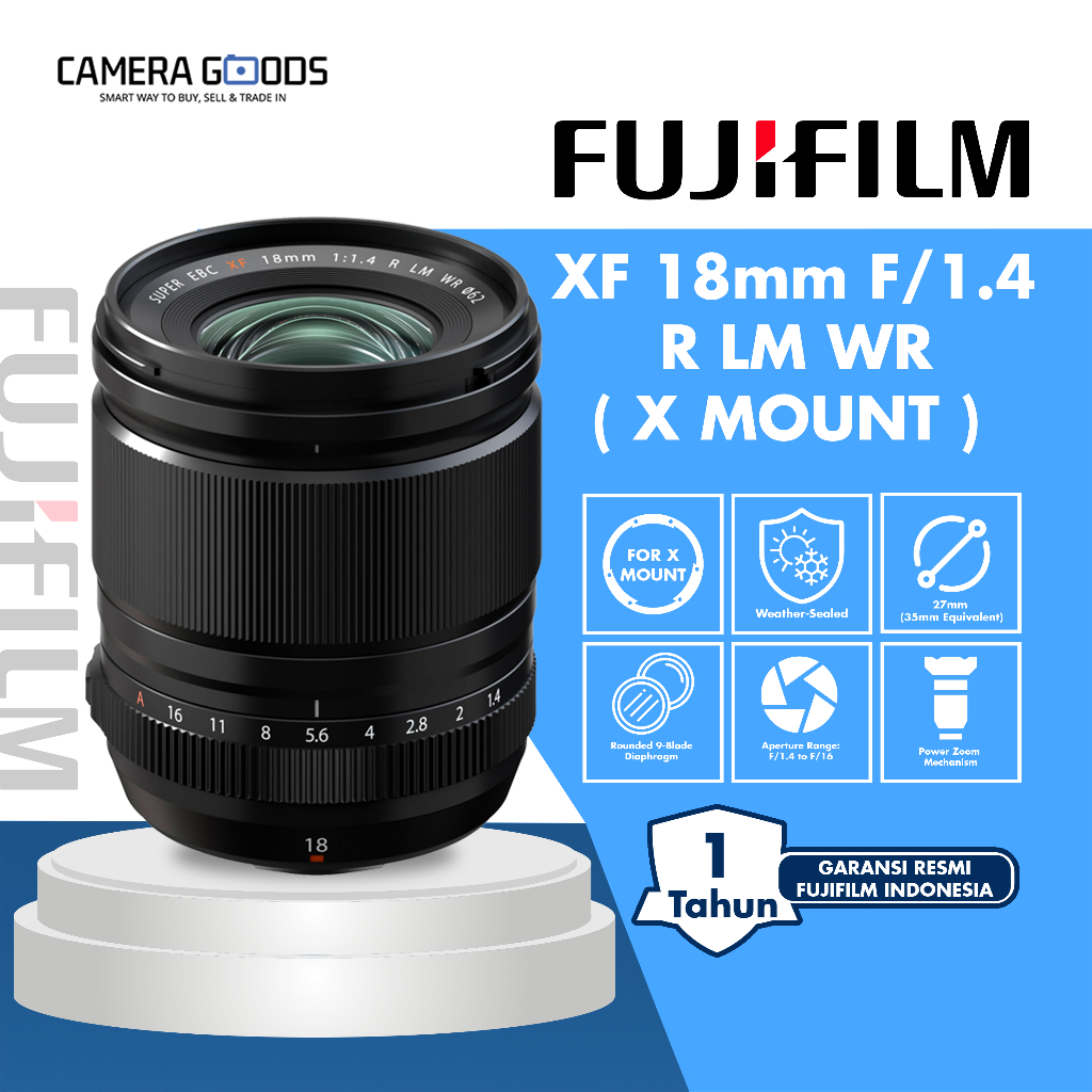 Lensa FUJIFILM FUJINON XF 18mm F1.4 R LM WR Lens
