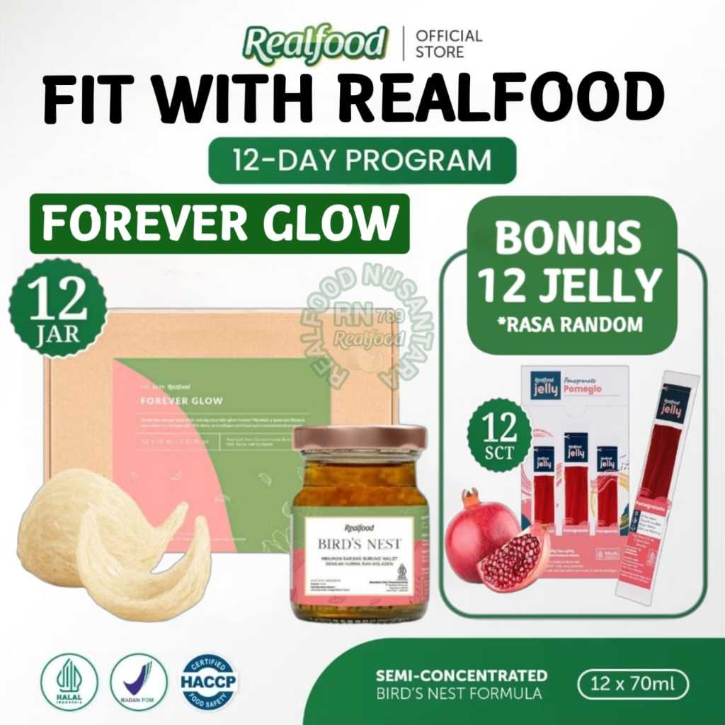 

Realfood Forever Glow Kurma + Kolagen 6 Botol & 12 Botol Bonus Jelly ( Minuman Sarang Burung Walet ) RN789