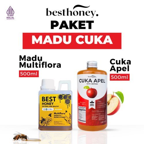 

Best Honey Paket Bundling Cuka Apel 500ml & Madu Multiflora 500gr Diet Sehat Alami
