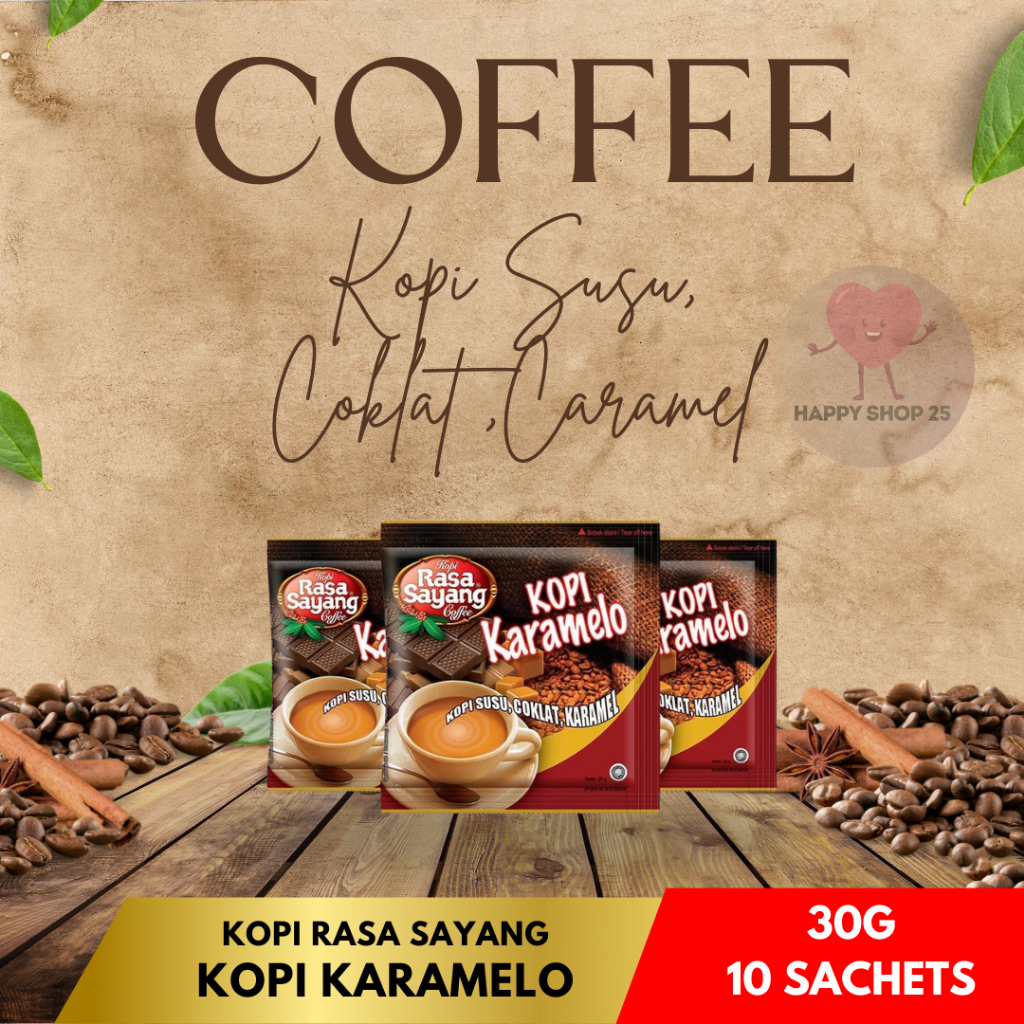 

Rasa Sayang Kopi Karamelo (10 sachets x 30g) Kopi Susu Karamel Coklat