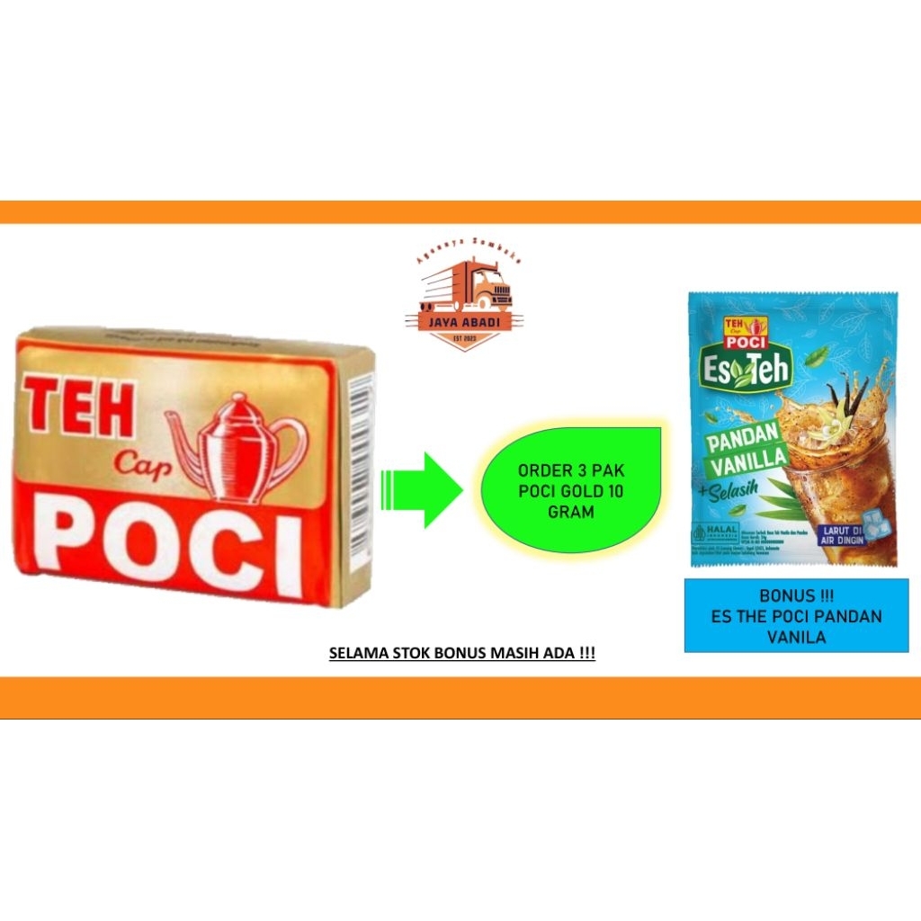 

TEH CAP POCI GOLD LUSINAN 10 GR BOS PER 10 KOTAK (10PCS)