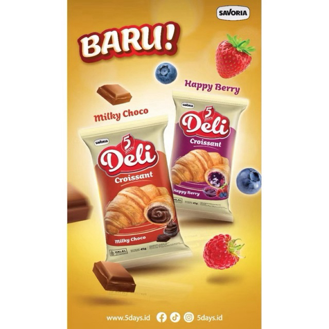

MURAH !! 5 Days Deli Croissant 45gr 1 dus isi 20 pcs