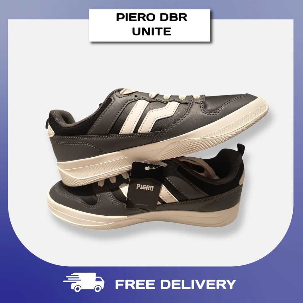 Sepatu PIERO DBR Unite Sport Sneakers Abu Hitam Putih Casual & Olahraga