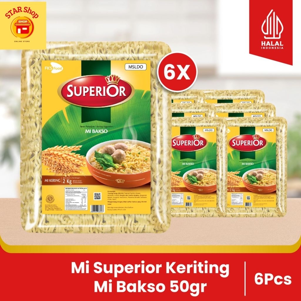 

Paket Bundling - Mi Superior Keriting - Mi Bakso - 12 Keping - 50gr - 6pcs