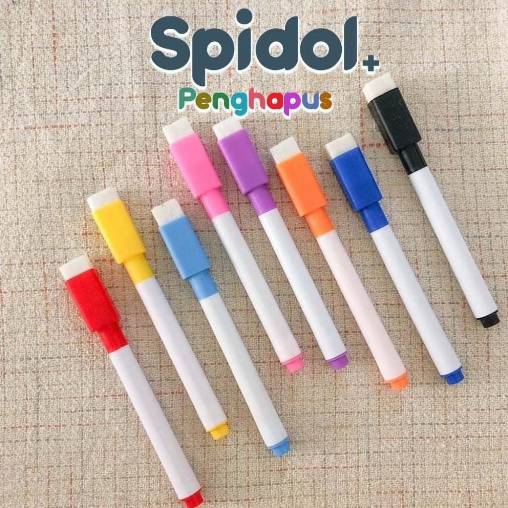 

8 Pcs Spidol Warna Warni Penghapus Erasable Wipe Clean / Spidol Papan Tulis Bisa Dihapus