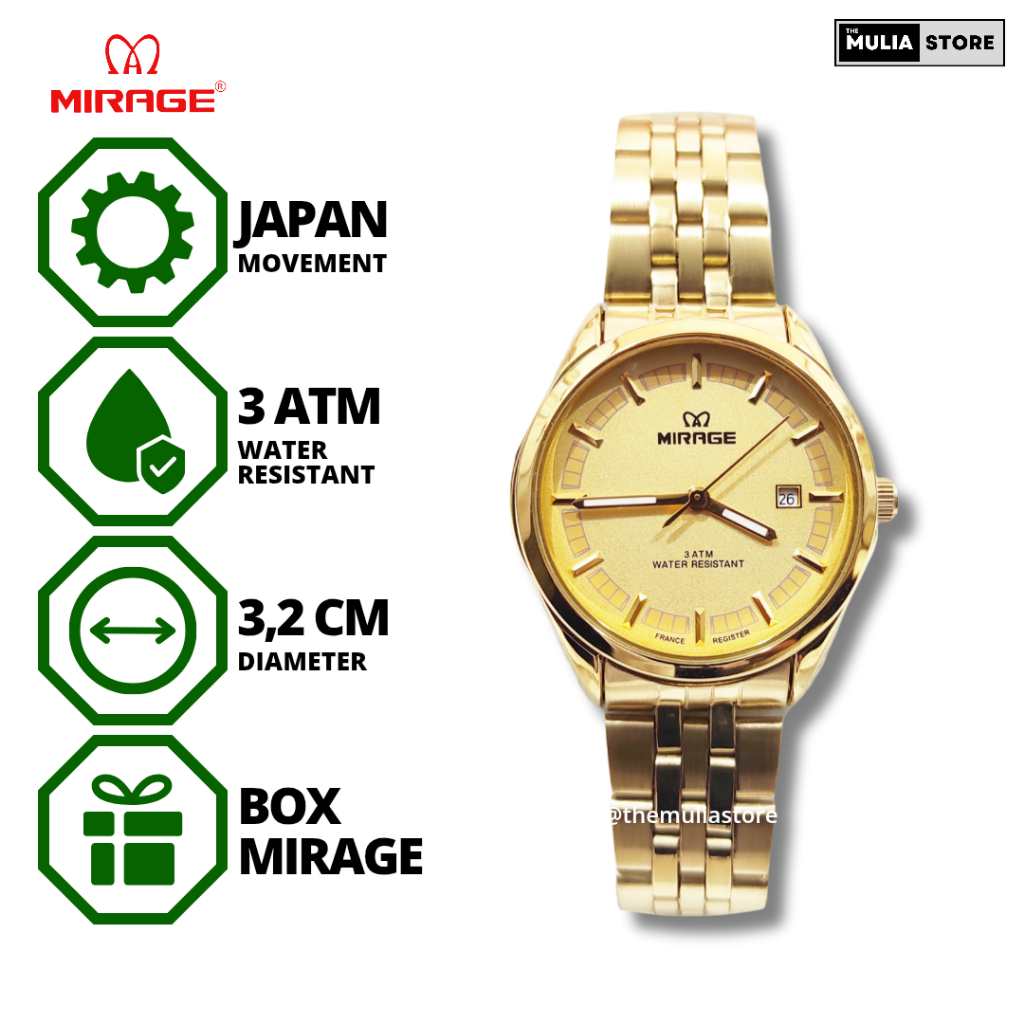 MIRAGE Jam Tangan Wanita Mirage Original 8746 L Tanggal Analog