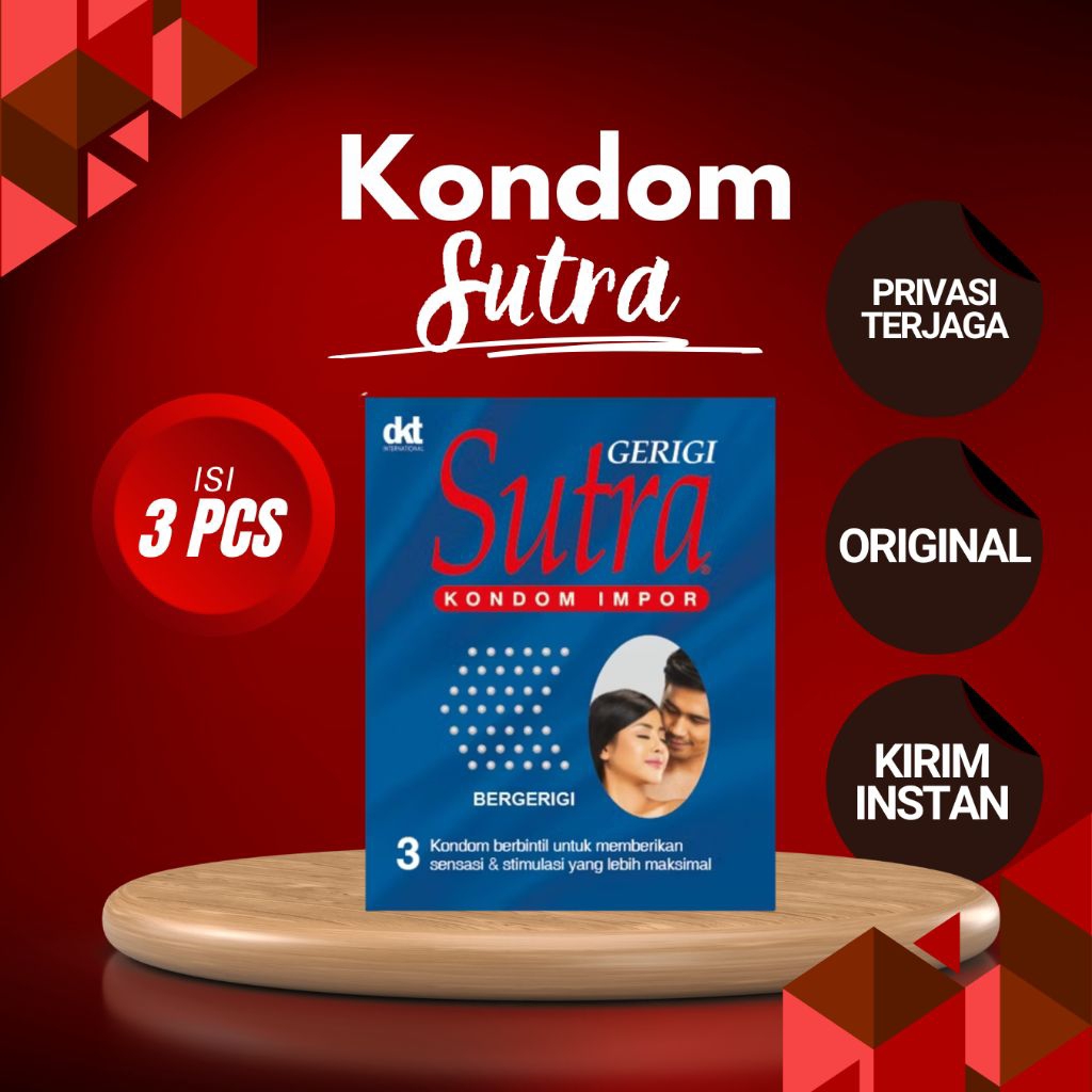 Kondom Sutra Biru Bergerigi isi 3 pcs / Aman Anti Bocor Standar Internasional