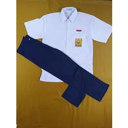 1 Paket Seragam Putih Biru SMP Baju Pendek dan Celana Panjang Biru SMP
