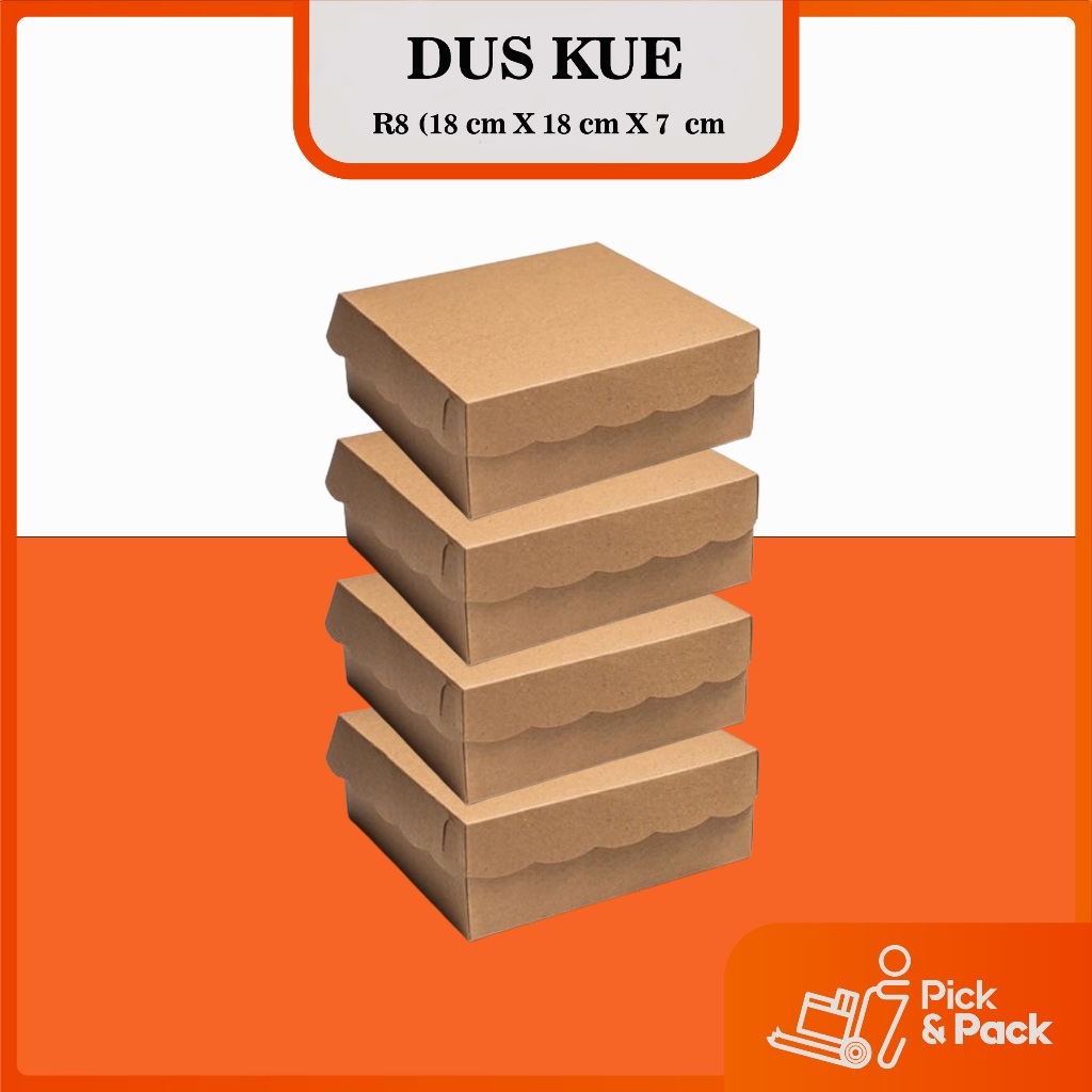 

R8 • 1 PACK (100PCS) KOTAK NASI R8 KRAFT • UK. 18x18x7cm • KOTAK KUE / KOTAK SNACK / KOTAK NASI / KOTAK HAJATAN / BOX BERKAT / DUS MAKANAN R8