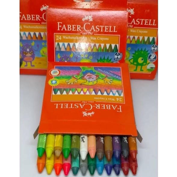 

Faber Castell wax crayons isi 24 warna crayon lilin kelir pewarna Ori 100% Original Asli Authentic