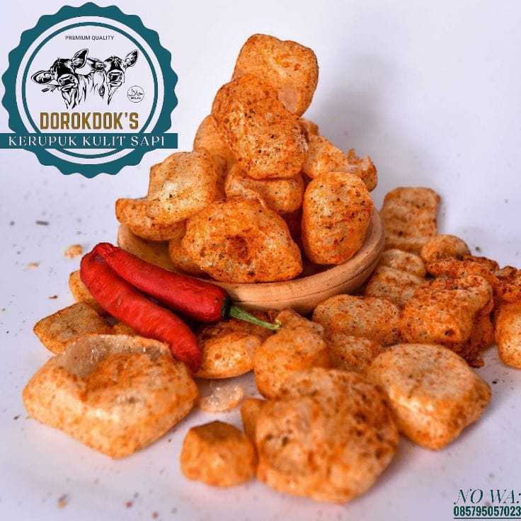 

Kerupuk Kulit Sapi Pedas Daun Jeruk – Ukuran 200g / 400g – Renyah & Gurih