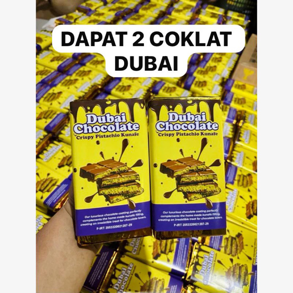

[2 PCS] COKLAT DUBAI PREMIUM ISI KUNAFA PISTACHIO LUMER