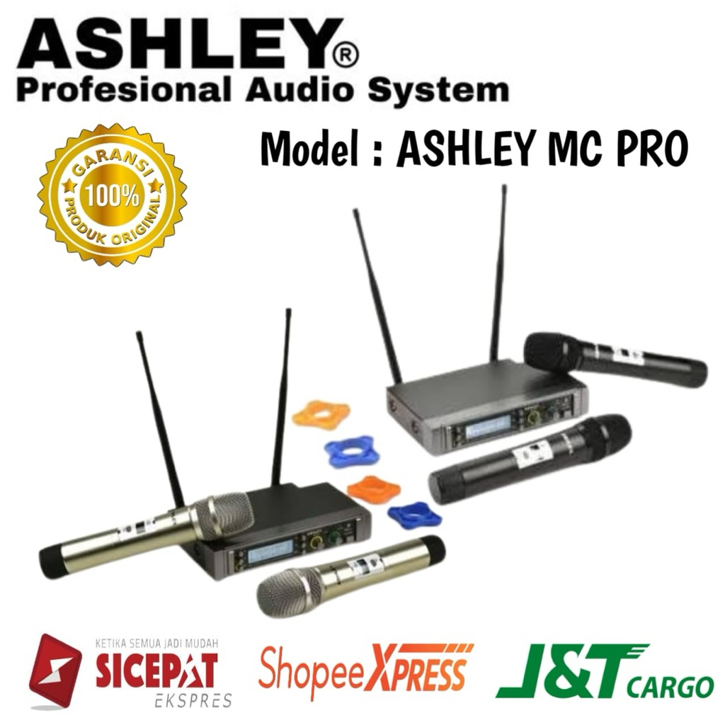 Mic Wireless Ashley Mc pro Original Mic Wireless Ashley Anti feedback