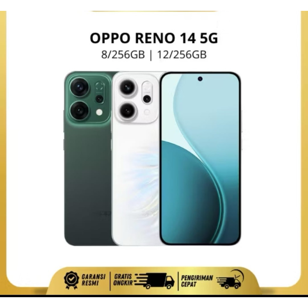 OPPO RENO 14 5g RAM(8/256-12/256)GB GARANSI RESMI 100%ORIGINAL