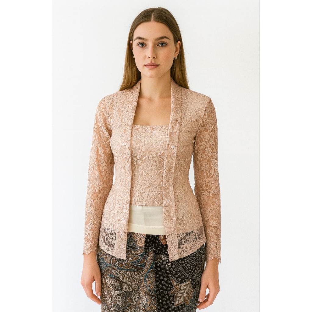 Kebaya Kutubaru Brokat Perancis Lengan Panjang 275