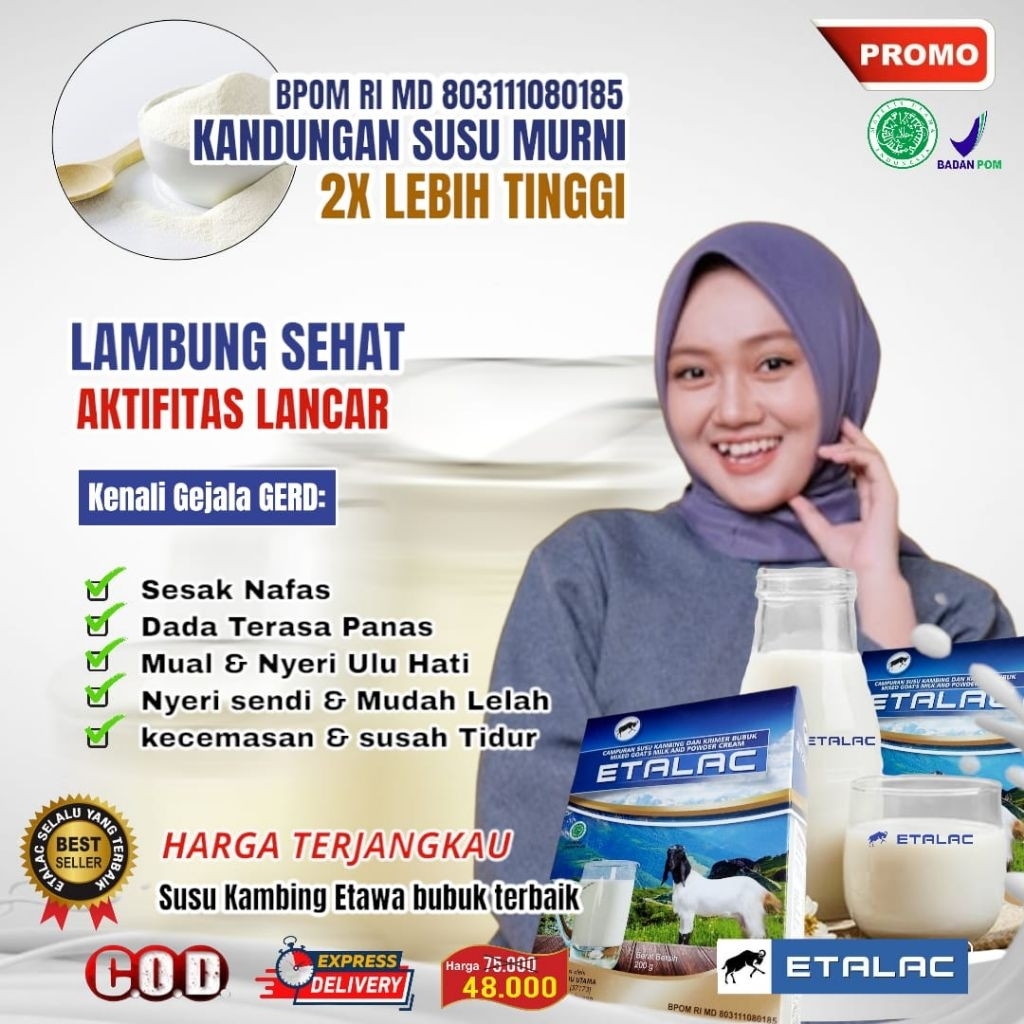 

susu kambing etawa etalac 200gr non sugar (PAKET 5BOX)